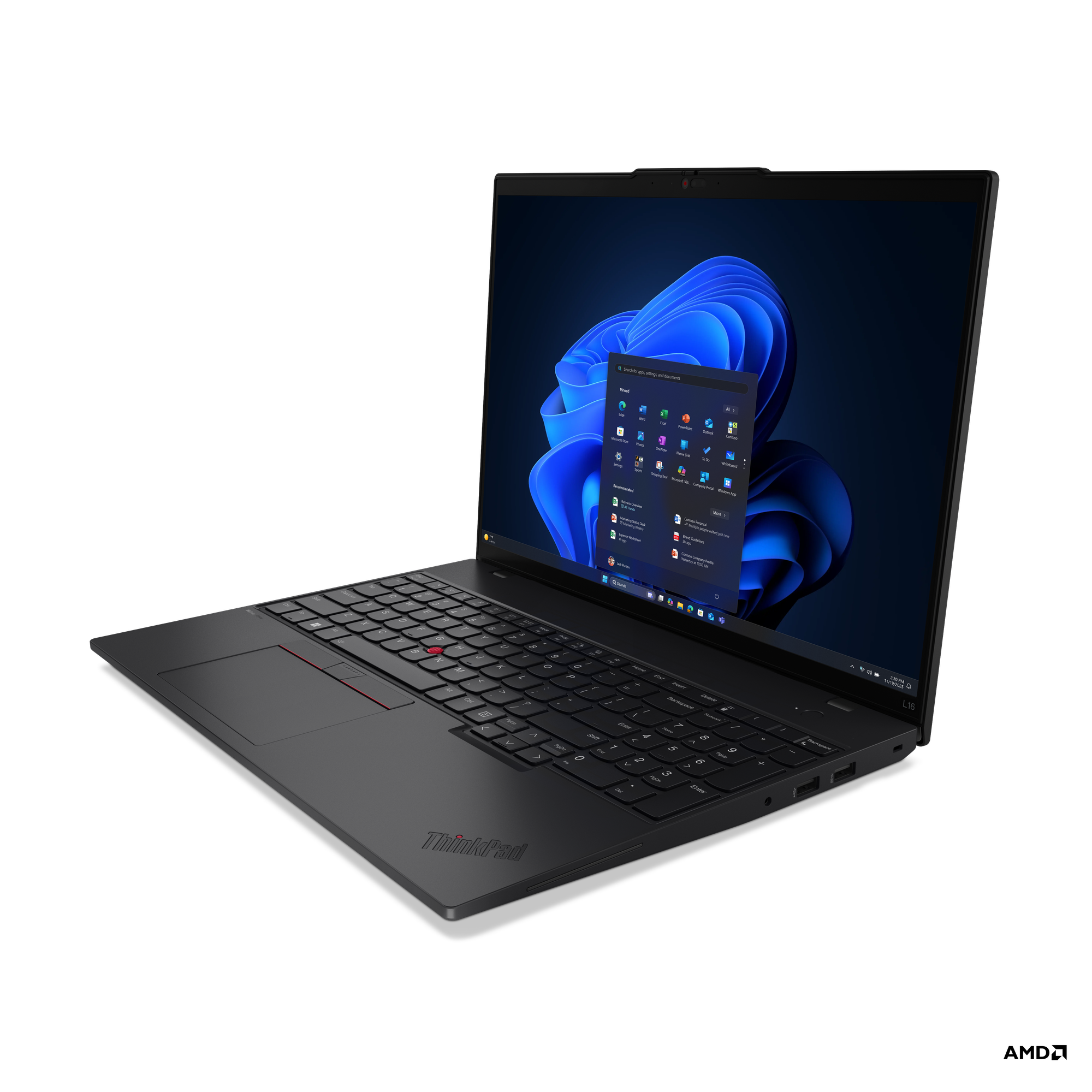 Lenovo ThinkPad L16 Gen 2 16" Notebook - WUXGA - AMD Ryzen 5 PRO 215 - 32 GB - 512 GB PCI Express 4.0 SSD - Canadian French Keyboard - Black - AMD Chip - 1920 x 1200 - Windows 11 Pro - AMD - Front Camera/Webcam - IEEE 802.11be Wireless LAN Standard Laptop