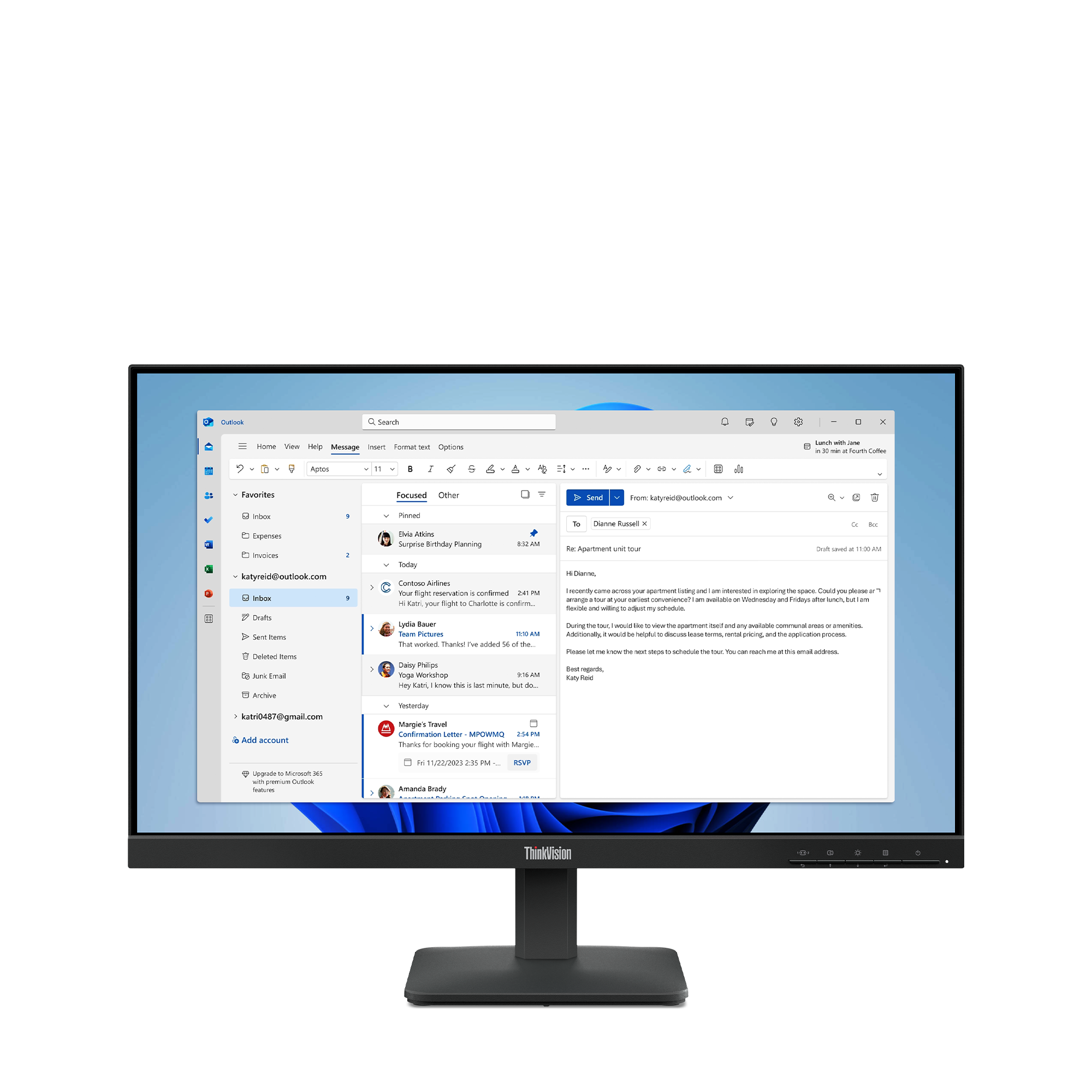 Lenovo ThinkVision S24-4e 23.8 inch Monitor - ThinkVision S24-4e 23.8 inch Monitor